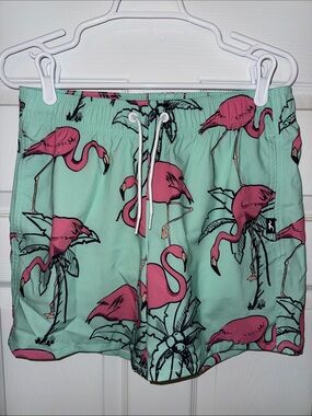 Hollister Swim Trunks with Flamingo Print Size Small Excellent Condition